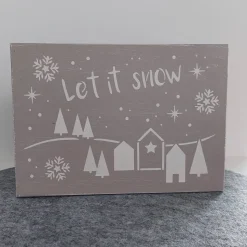 Holzschild "Let it snow"