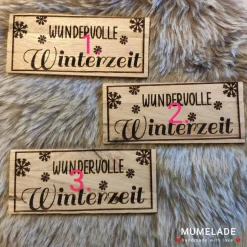 Holzschild "wundervolle Winterzeit"