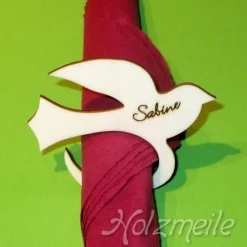 Holz-Serviettenring Taube