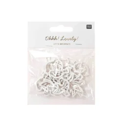 Holzstreu Taube offen weiß 24 Stück