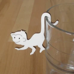 Holztier Affe für Gläser und Becher