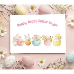 Hoppy hoppy Easter to you Karte, Happy Easter Karte, Osterhasen Grußkarte, Osterkarte mit Umschlag