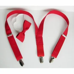 Hosenträger mit Fliege Weinrot Kinderhosenträger, einfarbig, Kinderhosenträger, Babyhosenträger, Hosenträger Kinder, Fliege, verstellbar