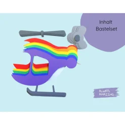 Hubschrauber Einladungskarte Bastelset | Bastelset Kinder | Einladungskarte Kindergeburtstag | Bastelsets | Helikopter