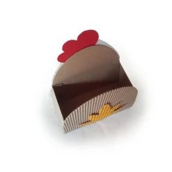 Huhn mit Küken Mini-Osternest, kleine Geschenkbox als Mini-Osterkörbchen oder Mitbringsel zum Osterfest