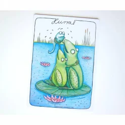 HURRA!, 7 Kunztpostkarten zur Geburt, Geburtsanzeige, Einladung Taufe, Nachwuchs, Baby, Geburt, Entbindung, Frosch Karte, Babykarte