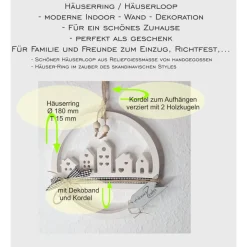 Häuserring Häuserloop Häuserkranz zum Hängen Home Deko Lichthaus Geschenkidee Einzug Richtfest