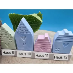 Häusersteckerchen Pastell – Handgemachte Deko zum Kombinieren & Sammeln