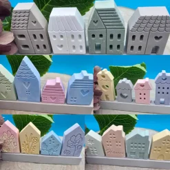 Häusersteckerchen Pastell – Handgemachte Deko zum Kombinieren & Sammeln