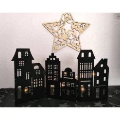 Häuserzeile, schwarz I Häuserkulisse