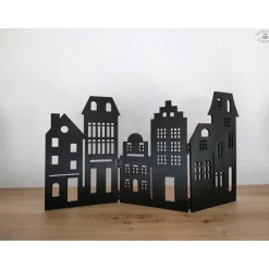 Häuserzeile, schwarz I Häuserkulisse