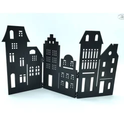 Häuserzeile, schwarz I Häuserkulisse