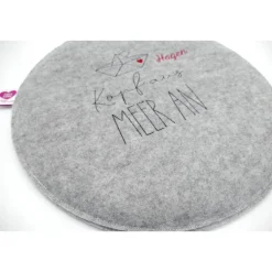 Ibiza - Meer - Mallorca - Wunschnamen - Rundes Filzsitzkissen mit personalisiertem Namen Stuhlkissen