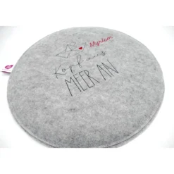 Ibiza - Meer - Mallorca - Wunschnamen - Rundes Filzsitzkissen mit personalisiertem Namen Stuhlkissen