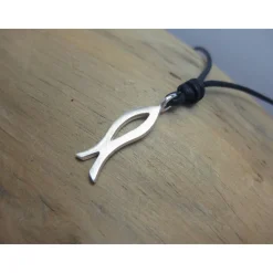 Ichthys M, Christenfisch, Anhänger Silber 925, christliches Erkennungszeichen zur Konfirmation, Kommunion, Firmung