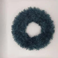 Immerwährender Advends- oder Dekokranz 22 cm Durchmesser für Türe oder Tisch, Farbe türkis, kuschelige weich