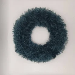 Immerwährender Advends- oder Dekokranz 22 cm Durchmesser für Türe oder Tisch, Farbe türkis, kuschelige weich