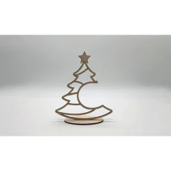 Individuell dekorierbares Tannenbaum-Set aus Balsa-Holz (3 Größen) mit Kugel-Aussparung