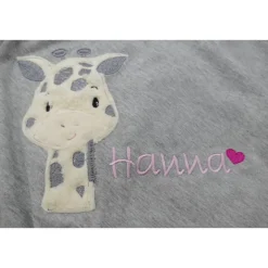 Individuelle Babydecke Giraffe mit gestickem Wunschnamen - Kindergarten - Wunschdecke - Schmusedecke mit Namen