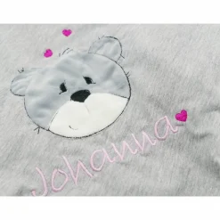 Individuelle Babydecke Teddygesicht Bärengesicht mit gestickem Wunschnamen - Kindergarten - Wunschdecke - Schmusedecke mit Namen