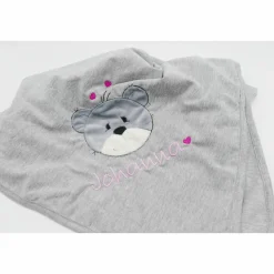 Individuelle Babydecke Teddygesicht Bärengesicht mit gestickem Wunschnamen - Kindergarten - Wunschdecke - Schmusedecke mit Namen