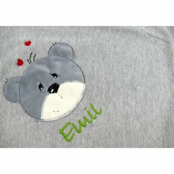 Individuelle Babydecke Teddygesicht Bärengesicht mit gestickem Wunschnamen - Kindergarten - Wunschdecke - Schmusedecke mit Namen