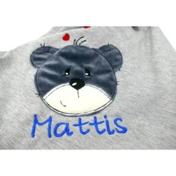 Individuelle Babydecke Teddygesicht Bärengesicht mit gestickem Wunschnamen - Kindergarten - Wunschdecke - Schmusedecke mit Namen