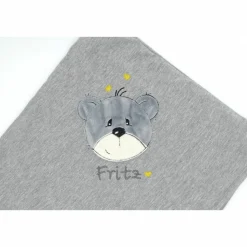 Individuelle Babydecke Teddygesicht Bärengesicht mit gestickem Wunschnamen - Kindergarten - Wunschdecke - Schmusedecke mit Namen