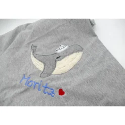 Individuelle Babydecke Wal ahoi mit gestickem Wunschnamen - Kindergarten - Wunschdecke - Schmusedecke m