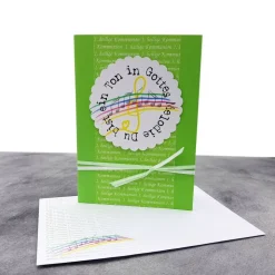 Individuelle Einladungskarte Kommunion – Du bist ein Ton in Gottes Melodie – mit Einlegeblatt & Umschlag