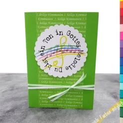 Individuelle Einladungskarte Kommunion – Du bist ein Ton in Gottes Melodie – mit Einlegeblatt & Umschlag