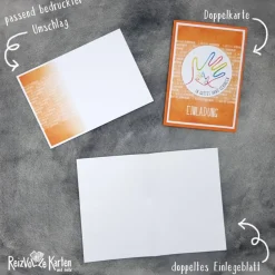 Individuelle Einladungskarte Kommunion – In Gottes Hand geborgen | Verschiedene Farben