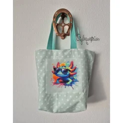 Individuelle Kindergartentasche aus Baumwolle – Personalisierte Lesetasche für Kinder in Wunschfarbe