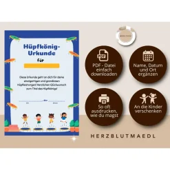 Individuelle Urkunden als Mitgebsel für Kindergeburtstag in der Trampolinhalle - Trampolin