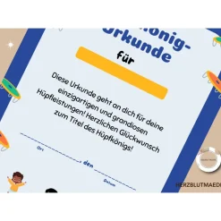 Individuelle Urkunden als Mitgebsel für Kindergeburtstag in der Trampolinhalle - Trampolin