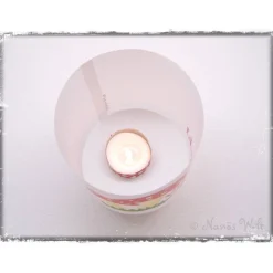 individuelles Licht zur Taufe mit rosa Herzen