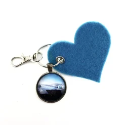 Island Gletschereis Insel Schlüsselanhänger Cabochon und Filzanhänger in herzform Geschenk