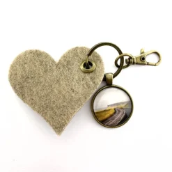 Island Straße Insel Schlüsselanhänger Cabochon und Filzanhänger in herzform Geschenk