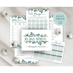 JGA Spiele für Frauen | 10 lustige Partyspiele | Spiele-Set für Junggesellinnenabschied, Brautparty oder Hochzeit