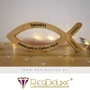 JONA Religiöser Fisch Holz Personalisiert Gravur Geschenk Geburt Taufe Kommunion Firmung