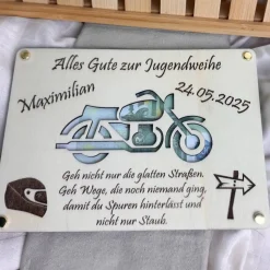 Jugendweihe, Geldgeschenk, Geschenk, personalisiert, Geld, Motorrad, Junge, Geldkarte, Holz, Geldfach, Geldgutschein, Ho