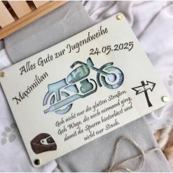 Jugendweihe, Geldgeschenk, Geschenk, personalisiert, Geld, Motorrad, Junge, Geldkarte, Holz, Geldfach, Geldgutschein, Ho