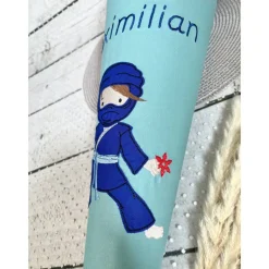Jungen Schultüte Ninja blau Ninjago aus Stoff 70 cm personalisiert