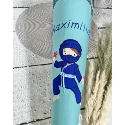 Jungen Schultüte Ninja blau Ninjago aus Stoff 70 cm personalisiert