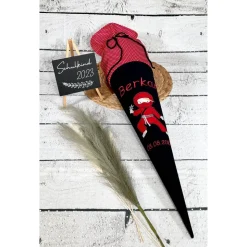 Jungen Schultüte Ninja rot Ninjago aus Stoff personalisiert 70 cm