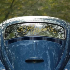 Just Married Hochzeitsauto Aufkleber mit Herzen – 60 cm, 16 Farben, wetterfest & ablösbar