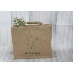 Jute Tasche Ostern Ostertasche Geschenk personalisiert