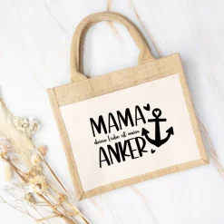 Jutetasche für Mama als Geschenk zum Muttertag – liebevolle Idee mit Anker Motiv
