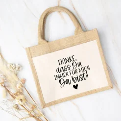 Jutetasche Geschenk für Mama – Danke sagen zum Muttertag mit Herz