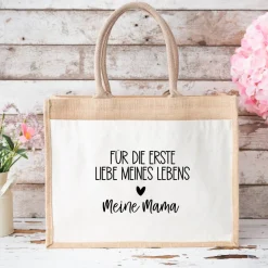 Jutetasche Geschenk für Mama zum Muttertag – Für die erste Liebe meines Lebens